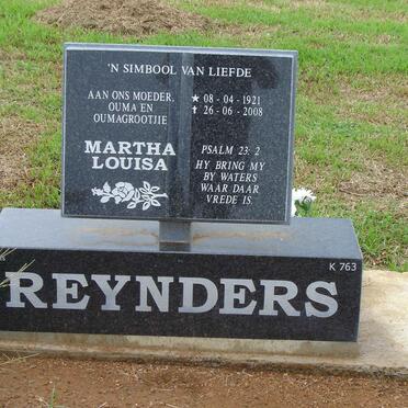 REYNDERS Martha Louisa 1921-2008