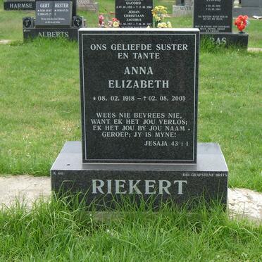 RIEKERT Anna Elizabeth 1918-2005