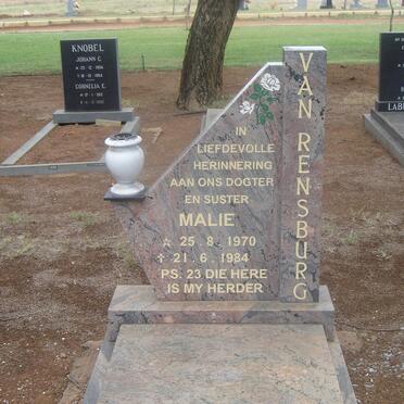 RENSBURG Malie, van  1970-1984