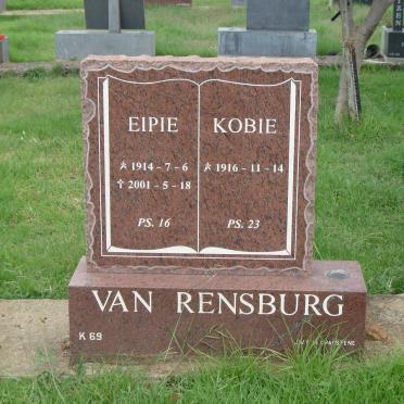 RENSBURG Eipie, van 1914-2001 &amp; Kobie 1916-