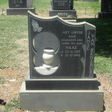 RENSBURG Naas, Janse van 1917-1992