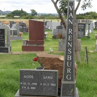 RENSBURG Koos, van 1920-2001 &amp; Sarie 1925-