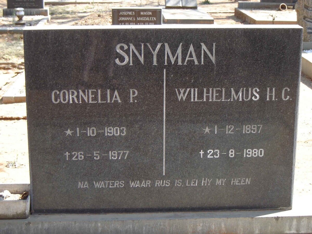 SNYMAN Cornelia P