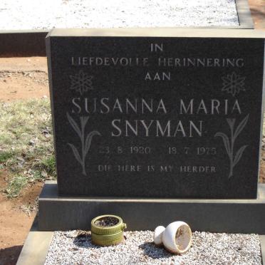 SNYMAN Susanna Maria