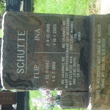 SCHUTTE Flip 1942 &amp; Ina 1945-2003