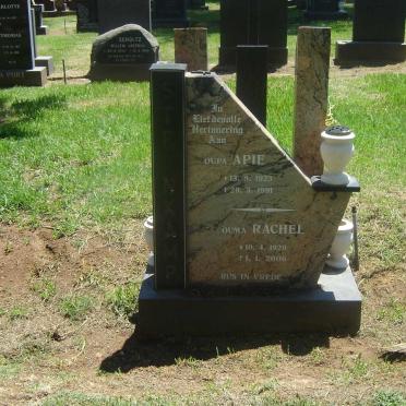STEENKAMP Apie 1923-1991 &amp; Rachel 1929-2006