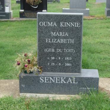 SENEKAL Maria Elizabeth nee DU TOIT 1923-2001