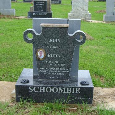 SCHOOMBIE John 1932-  &amp; Kitty 1936-2007