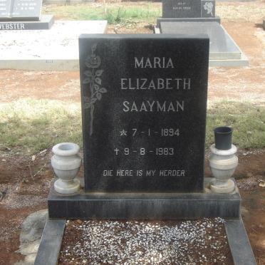 SAAYMAN Maria Elizabeth 1894-1983
