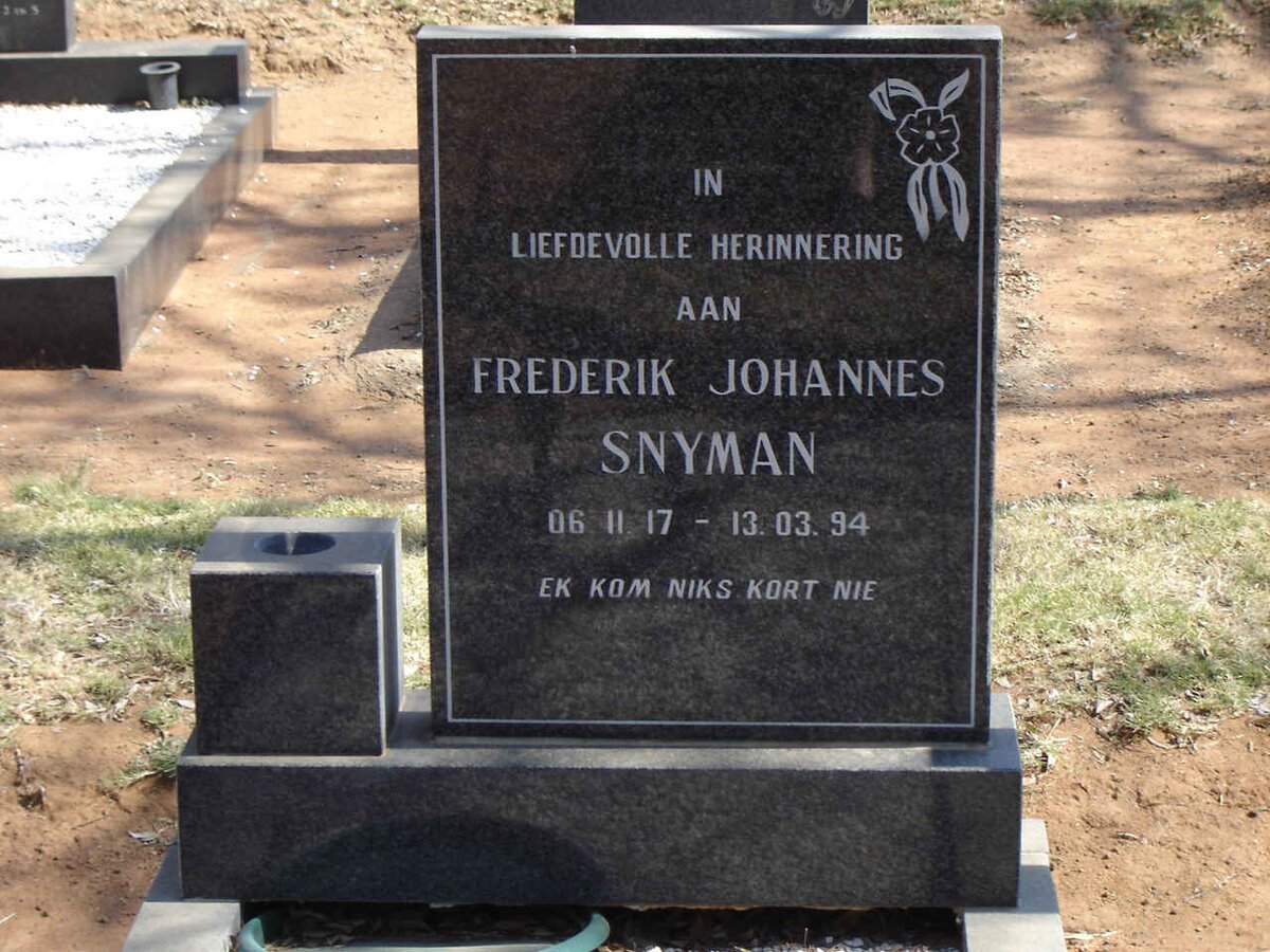 SNYMAN Frederick Johannes