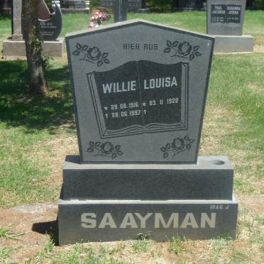 SAAYMAN Willie 1916-1997 &amp; Louisa 1922-
