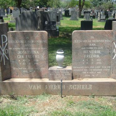 SCHELE Hendrik Fredrik, van Buren 1921-1993 &amp; Josephina FADERL 1928-1991