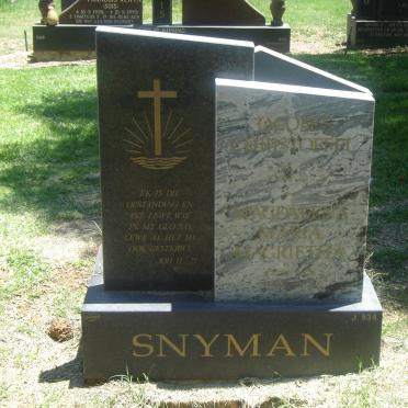 SNYMAN Jacobus Christoffel -1994 &amp; Magdalena Maria Magrietha 19?6-2003