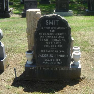 SMIT Jacobus Hendrik 1914-1997 &amp; Elsie Johanna 1923-1989