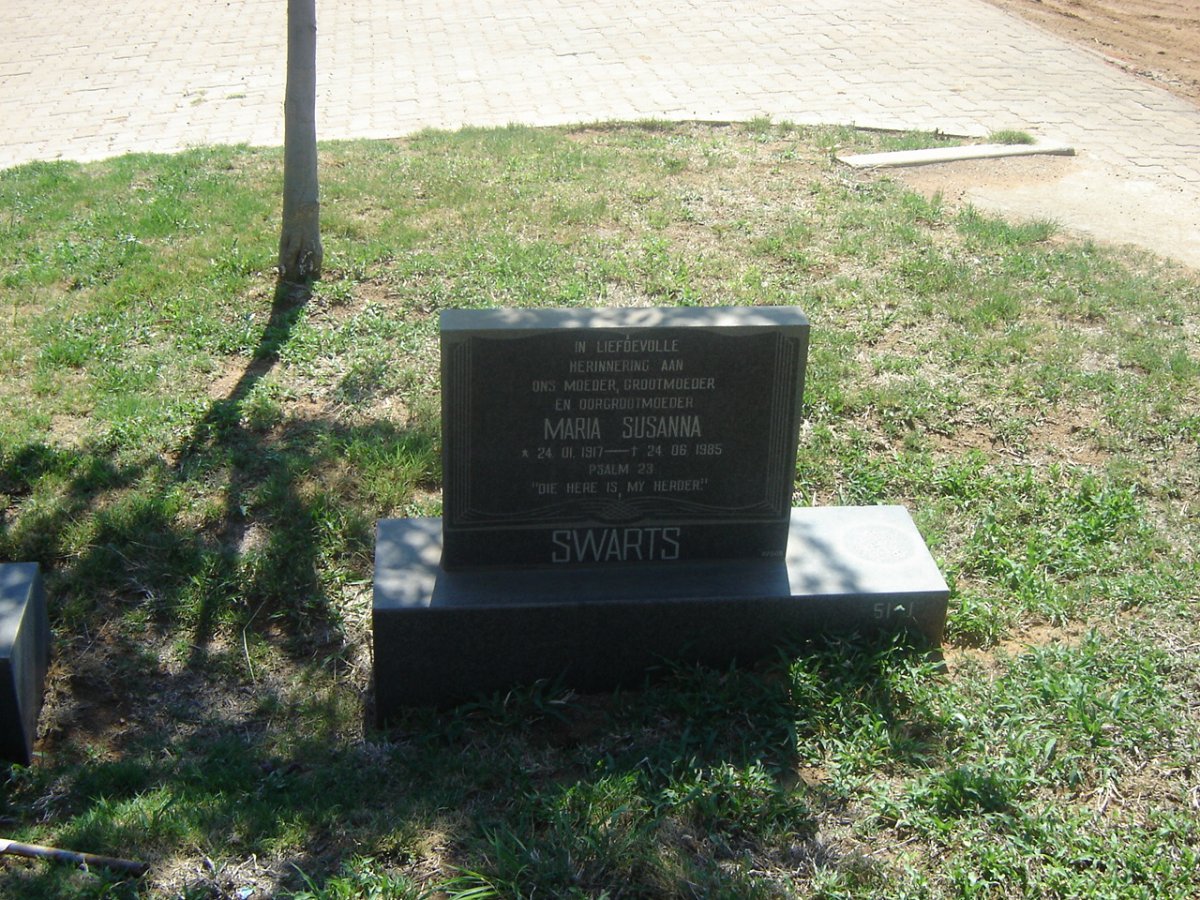 SWARTS Maria Susanna 1917-1985