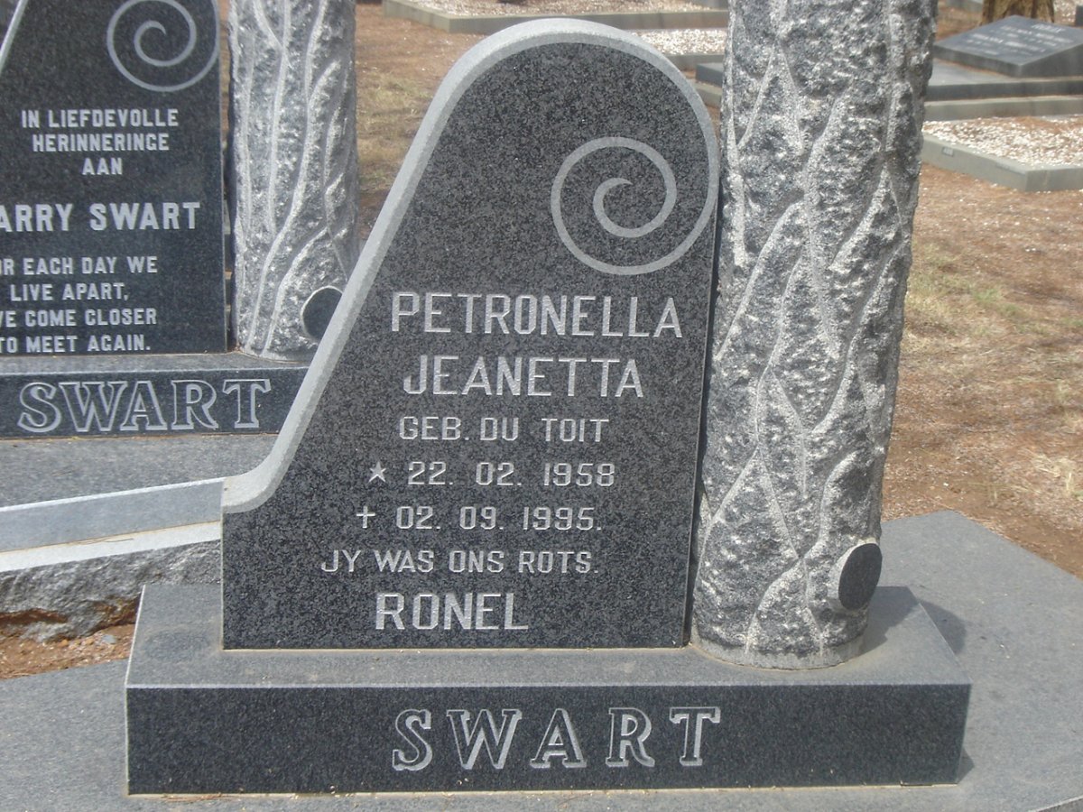 SWART Petronella Jeanetta nee DU TOIT 1958-1995