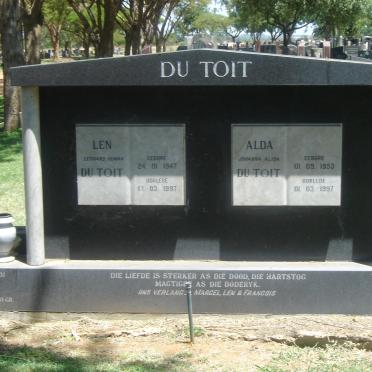 TOIT Leonard Human, du 1947-1997 &amp; Johanna Alida 1953-1997