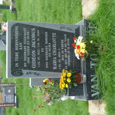 TONDER Gideon Jacobus, van 1923-2005 &amp; Maria Charlotte 1935-