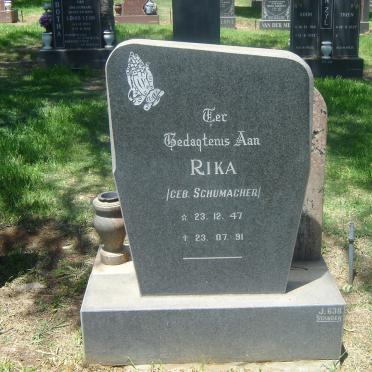 ? Rika nee SCHUMACHER 1947-1991