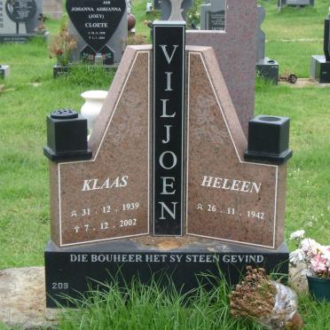 VILJOEN  Klaas 1939-2002 &amp; Heleen 1942-