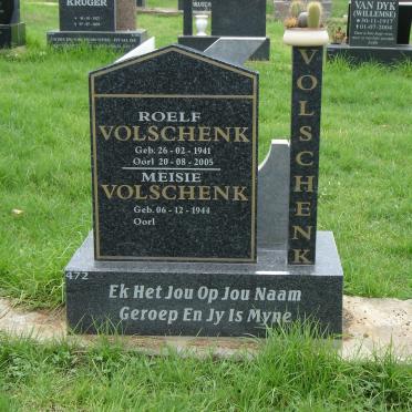 VOLSCHENK Roelf 1941-2005 &amp; Meisie 1944-