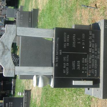 VILJOEN Sarel Jacob 1924-1981 &amp; Johanna S.C. 1929-