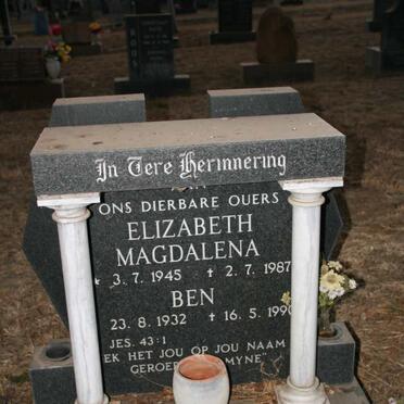 WIESE Ben 1932-1990 & Elizabeth Magdalena 1945-1987