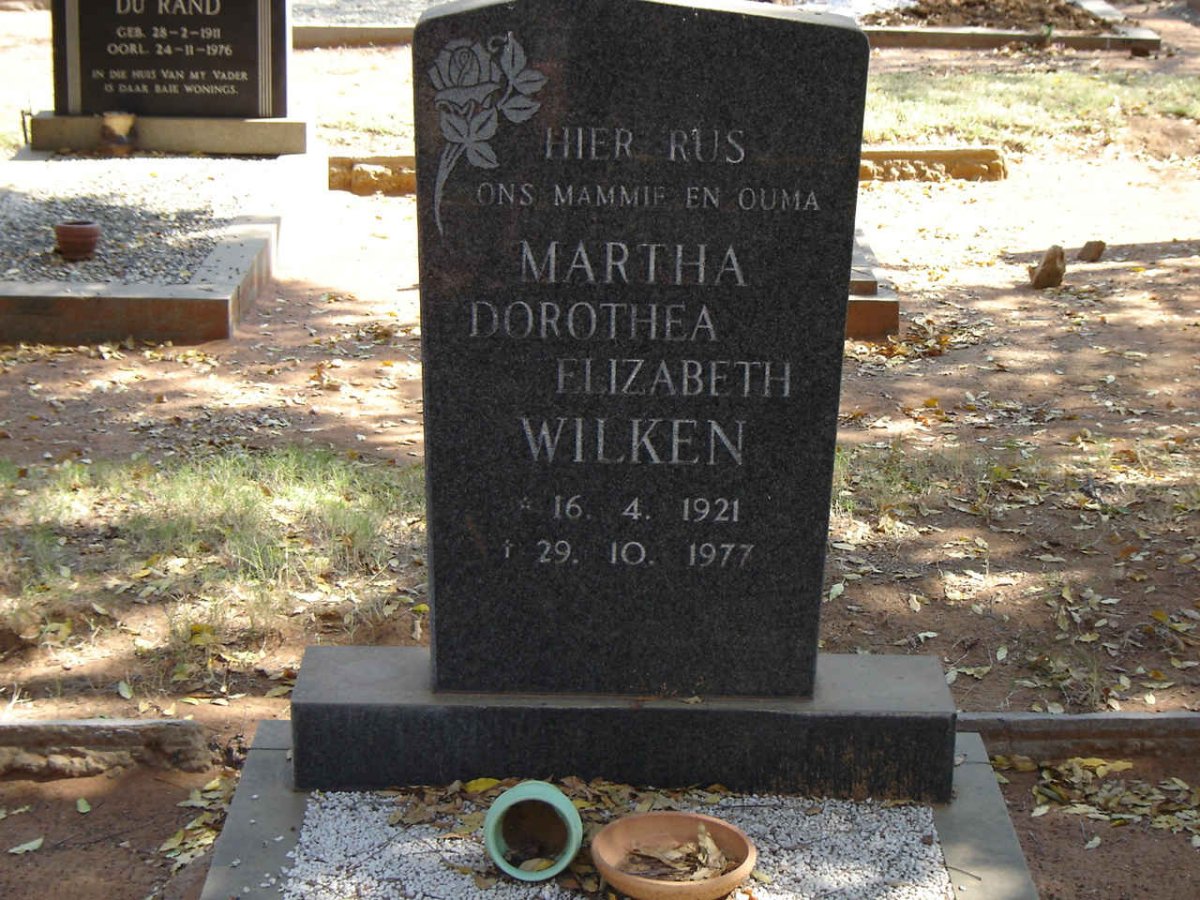 WILKEN Martha Dorothea Elizabeth 1921-1977