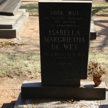 WET Isabella Margaretha DE