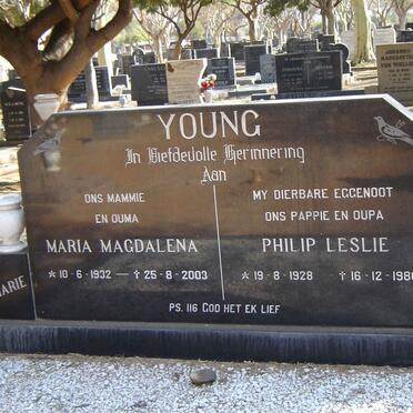 YOUNG Philip Leslie 1928-1986 & Maria Magdalena 1932-2003