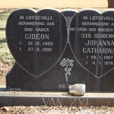 ZYL Gideon, van 1905-1990 & Johanna Catharina SCHOEMAN 1907-1976