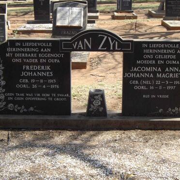 ZYL Frederik Johannes, van 1913-1976 & Jacomina Anna Johanna Magrietha NEL 1914-1997