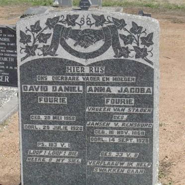 FOURIE David Daniel 1868-1920 &amp; Anna Jacoba VAN STADEN 1868-1928