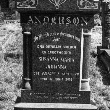 ANDERSON Susanna Maria Johanna nee DELPORT 1876-1959