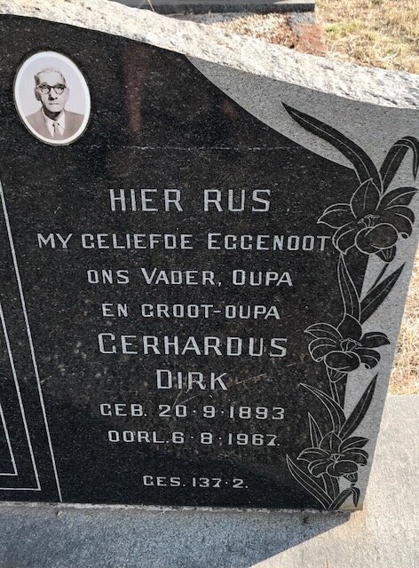 SCHEEPERS Gerhardus Dirk 1893-1967 &amp; Anna Maria Helena VAN DER MERWE 1891-1971