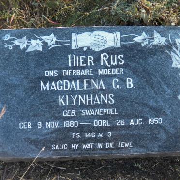 KLYNHANS Magdalena G.B. nee SWANEPOEL 1880-1953