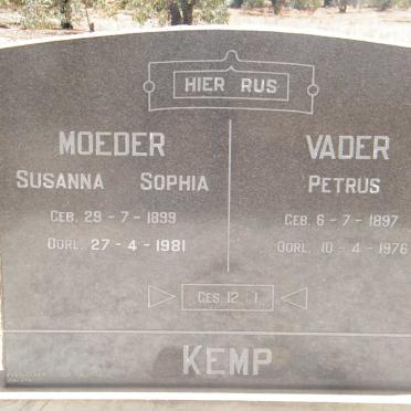 KEMP Petrus 1897-1976 &amp; Susanna Sophia 1899-1981