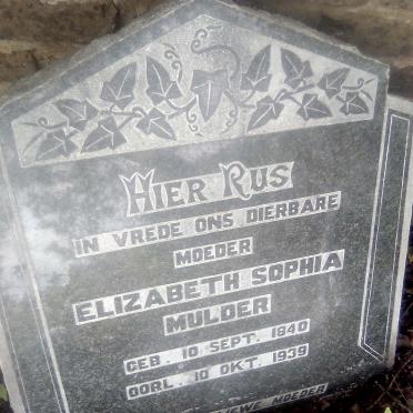 MULDER Elizabeth Sophia 1840-1939