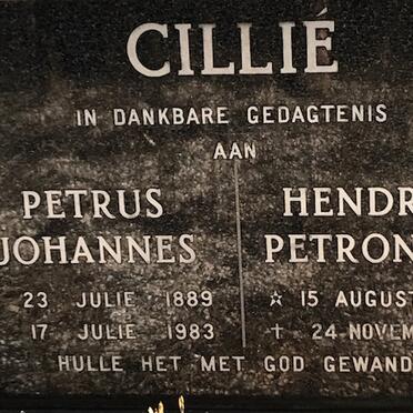 CILLIE Petrus Johannes 1889-1983 &amp; Hendrina Petronella 189?-1989