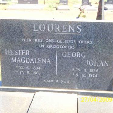LOURENS Georg Johan 1886-1974 &amp; Hester Magdalena 1894-1963