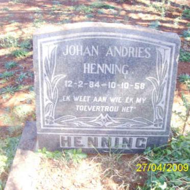 HENNING Johan Andries 1884-1958