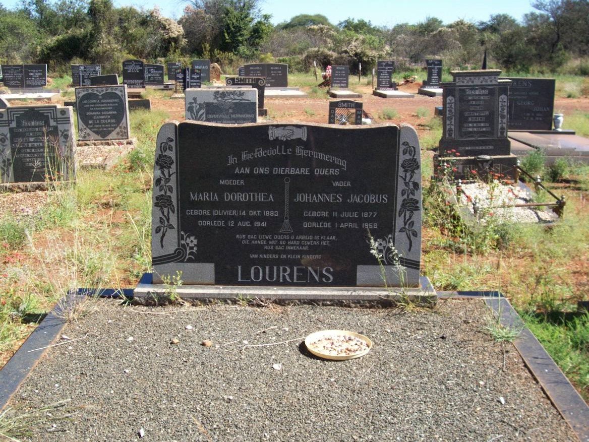 LOURENS Johannes Jacobus 1877-1958 & Maria Dorothea OLIVIER 1883-1941