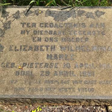 MAREE Elizabeth Wilhelmina nee PIETERSE 1906-1961