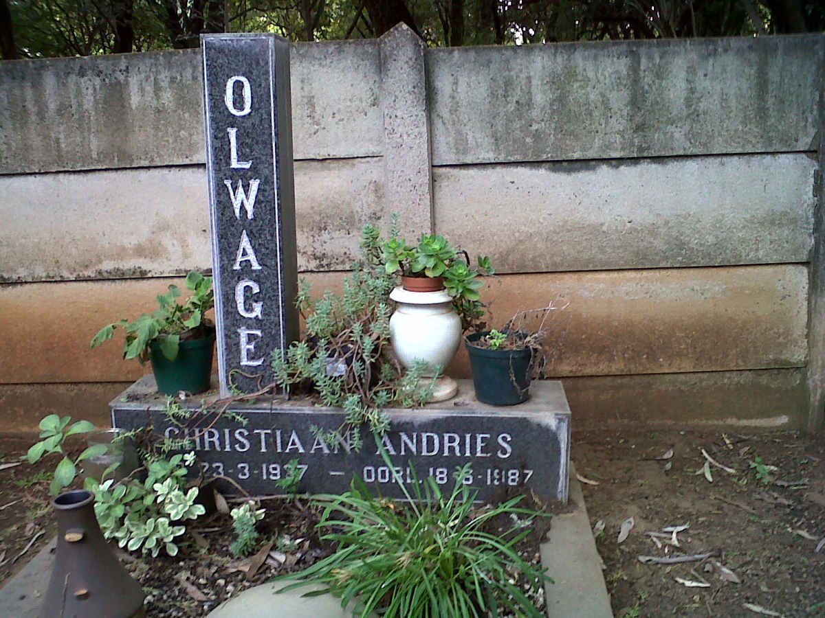 OLWAGE Christiaan  Andries 1937-1987