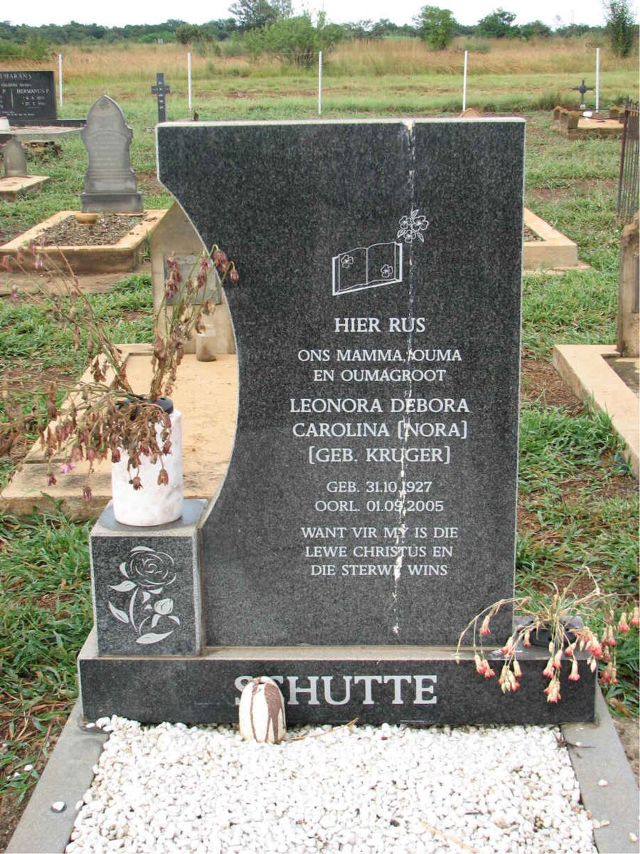 SCHUTTE Leonora Debora Carolina nee KRUGER 1927-2005