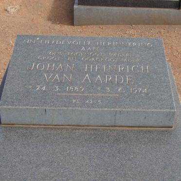 AARDE Johan Heinrich, van 1889-1974