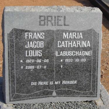 BRIEL Frans Jacob Louis1920-2005 &amp; Maria Catharina LABUSCHAGNE 1933-