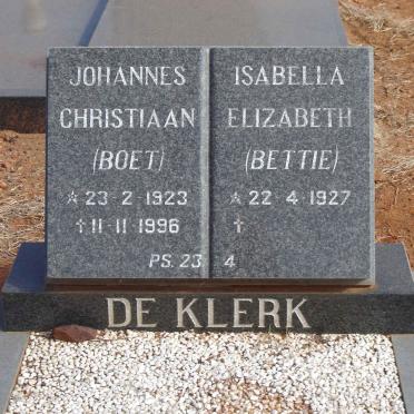 KLERK Johannes Christiaan, de 1923-1996 &amp; Isabella Elizabeth 1927-
