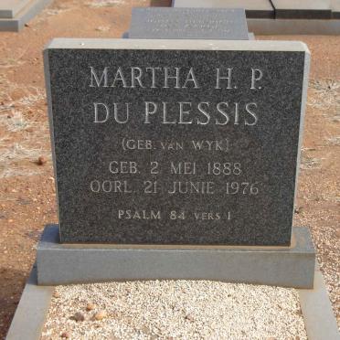 PLESSIS Martha H.P., du nee VAN WYK 1888-1976