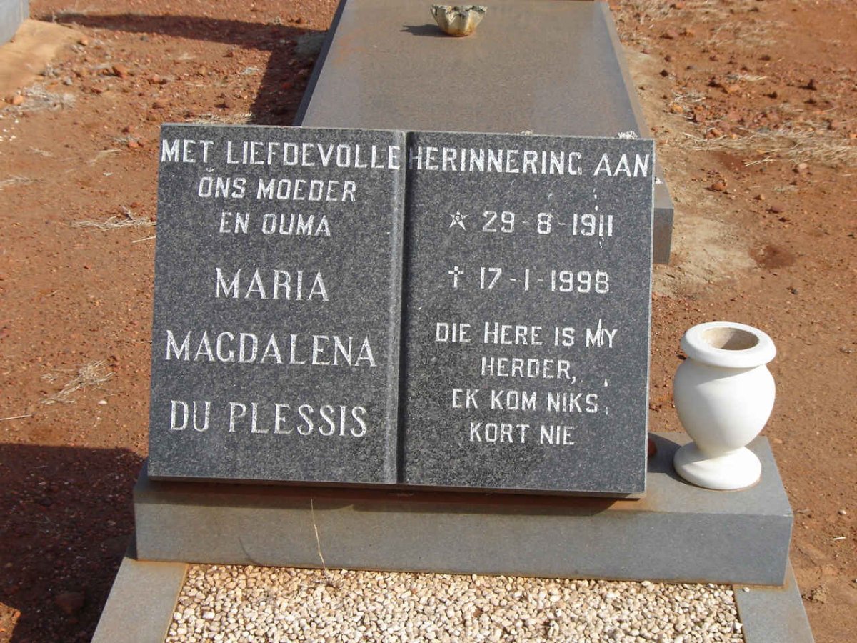 PLESSIS Maria Magdalena, du 1911-1998